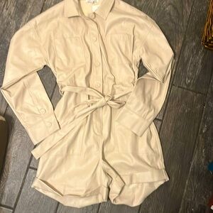 Jacqui E Cream Jumpsuit